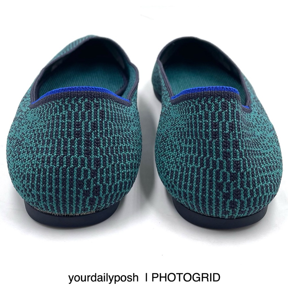 Rothy’s The Point Spruce Python Blue Green Flats … - image 6